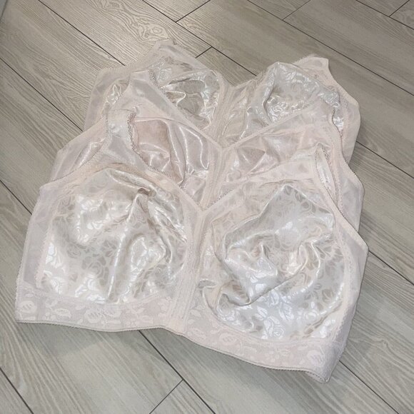 Playtex Other - 3 Playtex 4693 18 Hour Original Comfort Strap Bras WF Floral Womens 44DDD Beige